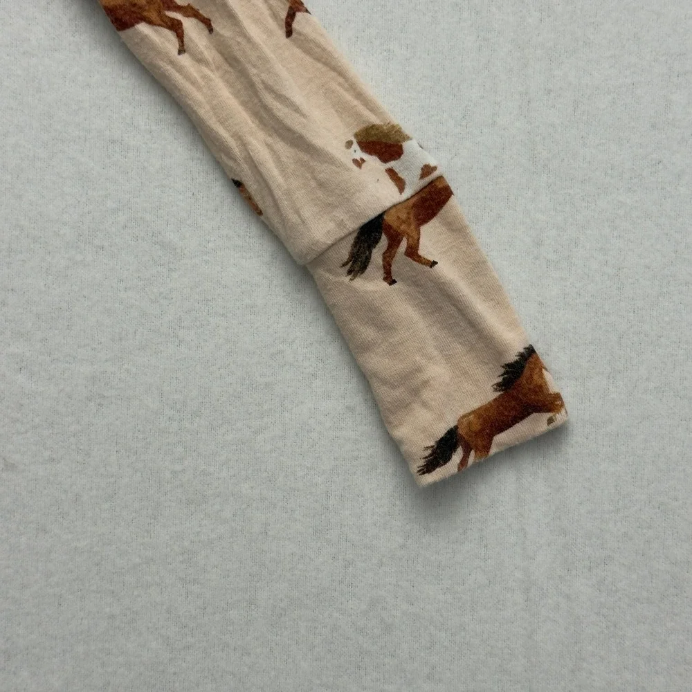 Angel Dear Long Sleeve Footie Zippy Jumpsuit 18-24‎ Months Horse Print Fold Over